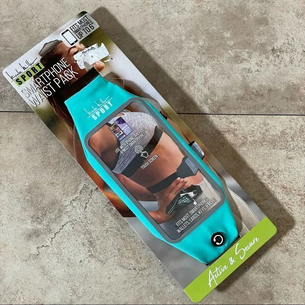 NWT Nicole Miller SPORT Green touch screen Smart phone Waist Fanny pack bag